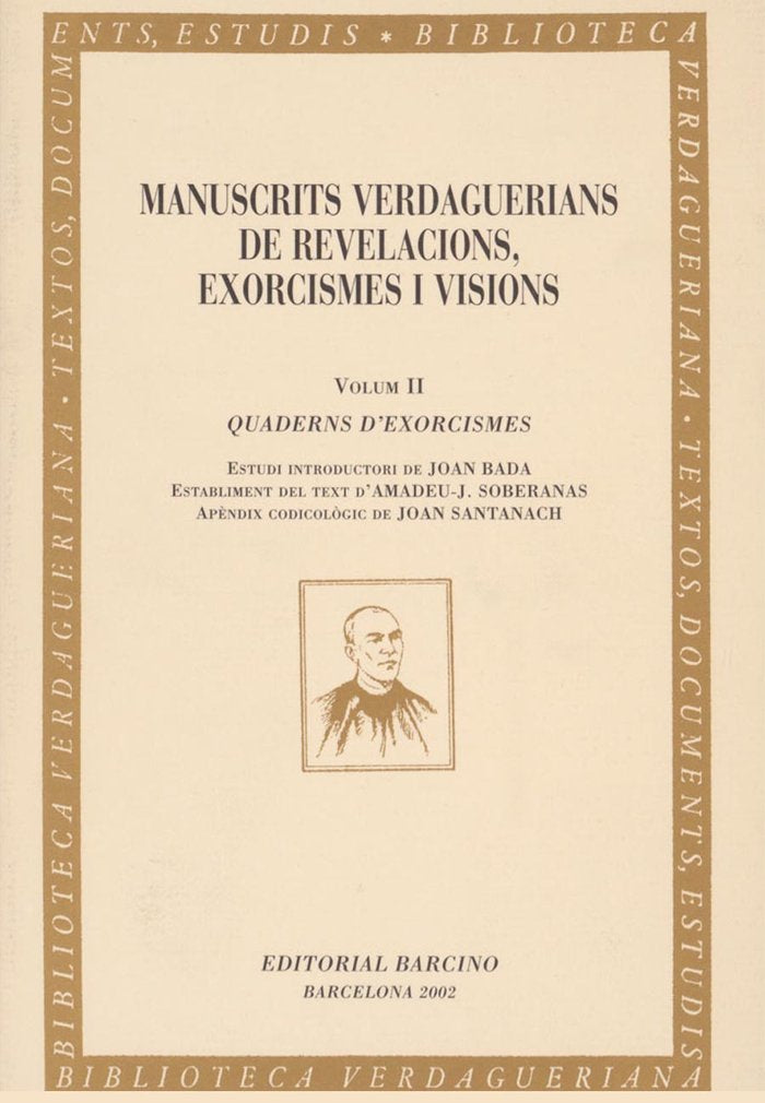 QUADERNS D'EXORCISMES, de VERDAGUER, JACINT | portada del libro