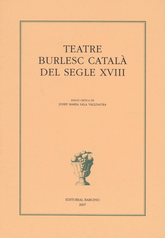 Teatre burlesc català del segle XVIII | portada del libro