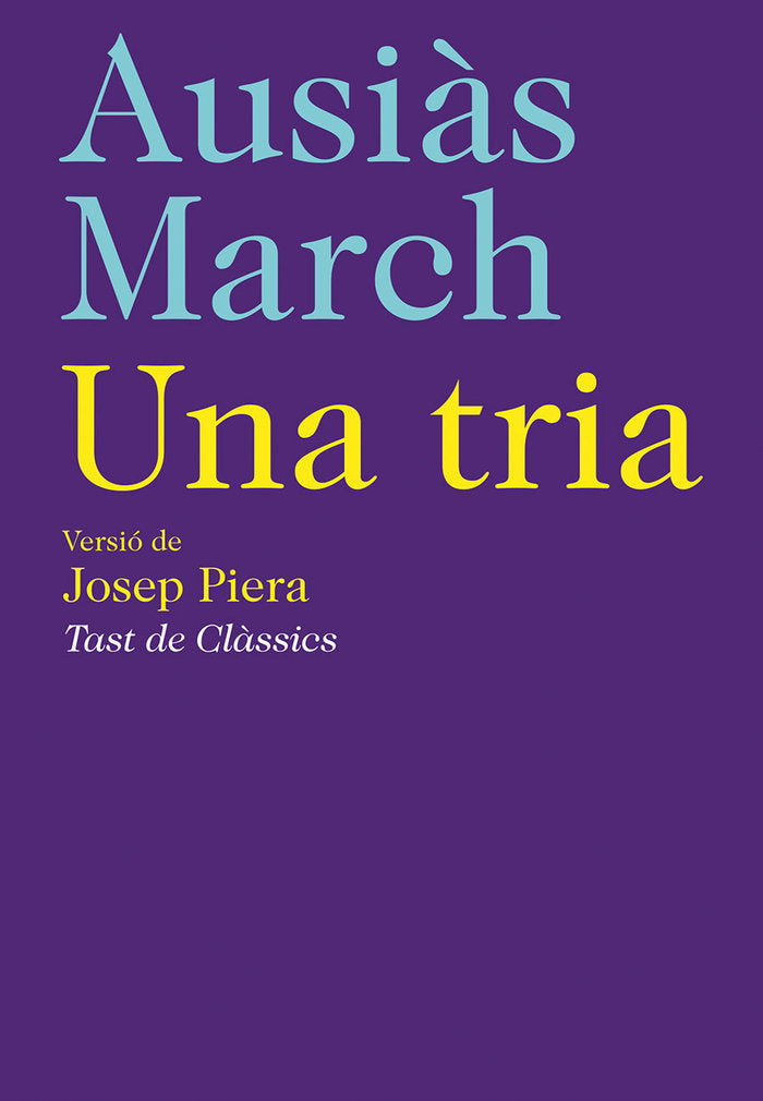 UNA TRIA. AUSIAS MARCH, de PIERA | portada del libro