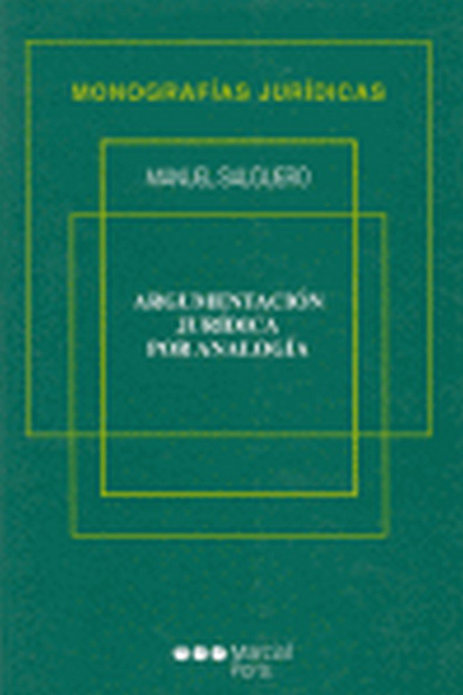 ARGUMENTACION JURIDICA POR ANALOGIA, de SALGUERO | portada del libro