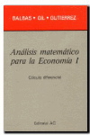 Análisis matemático para la economía I, de BALBAS DE LA CORTE, ALEJANDRO | portada del libro