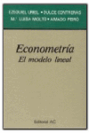 Econometría. El modelo lineal, de CONTRERAS BAYARRI, DULCE | portada del libro