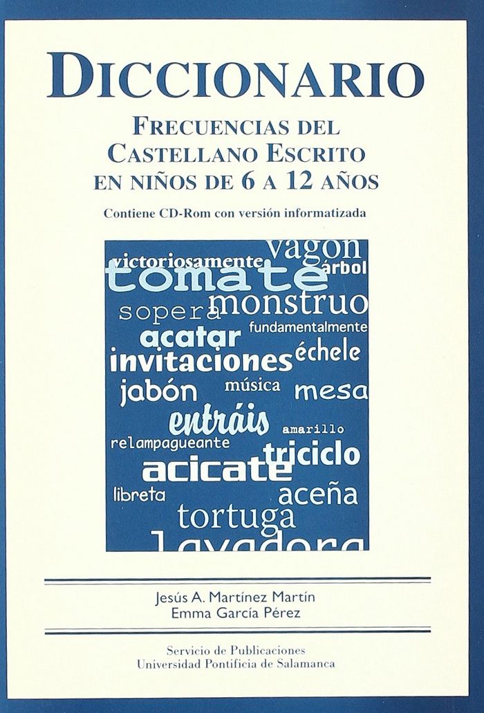 Diccionario Frecuencias del Castellano Escrito en niños de 6 a 12 años, de Martínez Martín | portada del libro