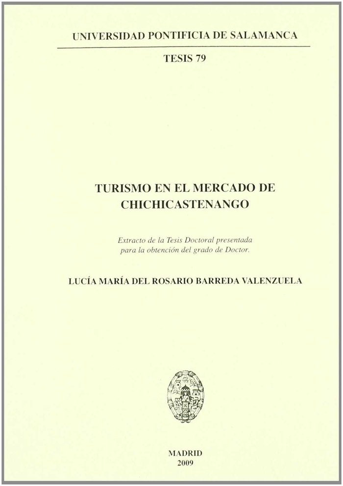 Turismo en el mercado de chichicastenango, de Barreda Valenzuela | portada del libro