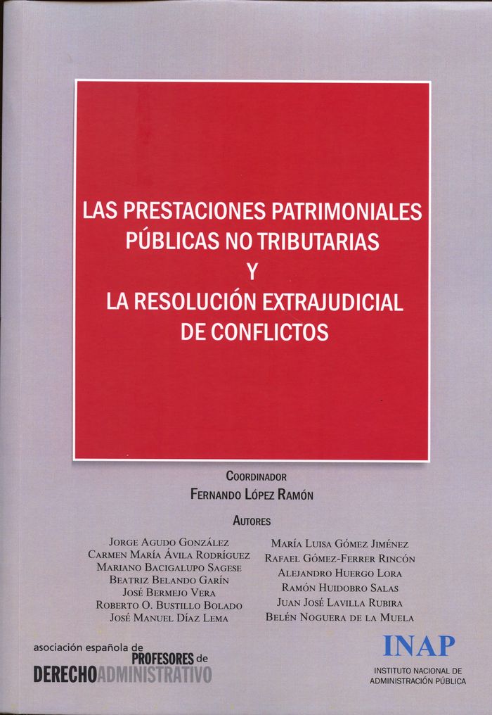 Prestaciones patrimoniales públicas no tributarias y la resolución extrajudicial de conflictos | portada del libro