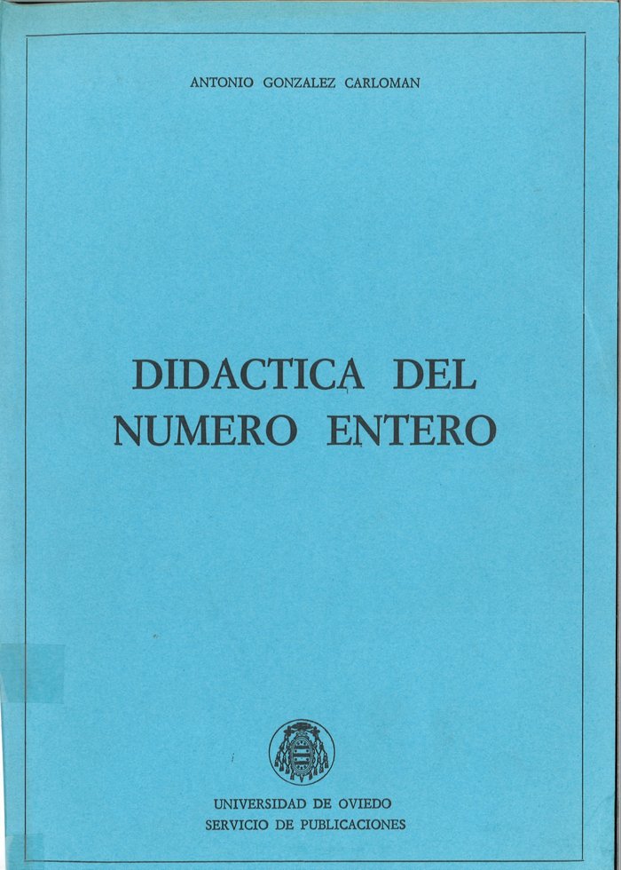 Didáctica del número entero, de González Carlomán | portada del libro