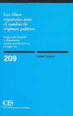 Las élites españolas ante el cambio de régimen político, de Genieys, William | portada del libro