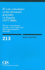 El voto estratégico en las elecciones generales en España (1977-2000), de Lago Peñas, Ignacio | portada del libro
