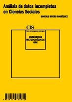 Análisis de datos incompletos en Ciencias Sociales, de Rivero Rodríguez, Gonzalo | portada del libro