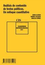 Análisis de contenido de textos políticos. Un enfoque cuantitativo, de Alonso | portada del libro