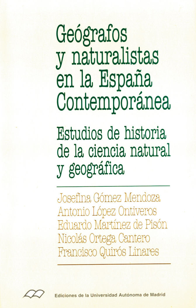 Geógrafos y naturalistas en la España Contemporánea., de Varios autores | portada del libro