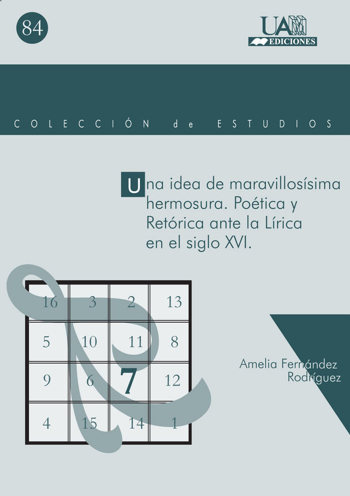 Una idea de maravillosísima hermosura. Poética y Retórica ante la Lírica en el siglo XVI, de Fernández | portada del libro