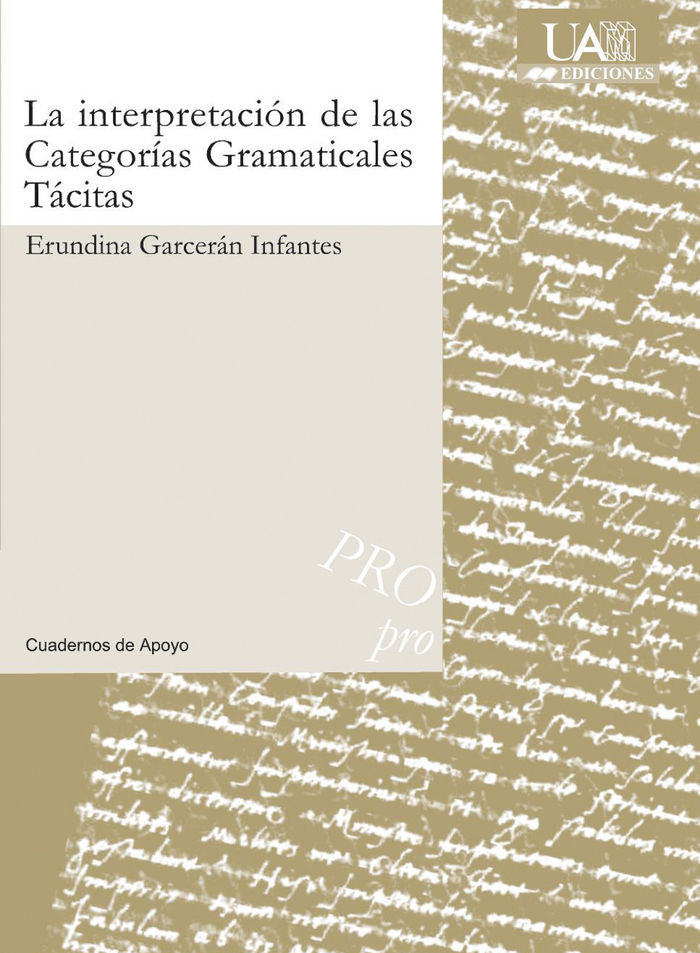 La interpretación de las Categorías Gramaticales Tácitas, de Garcerán Infantes | portada del libro