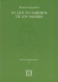 Lo que no sabemos de los valores, de Ingarden, Roman | portada del libro