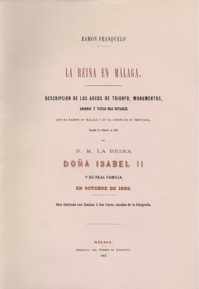 La Reina en Málaga. 1862, de Franquelo | portada del libro