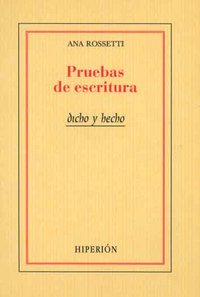 Pruebas de escritura, de Rossetti, Ana | portada del libro