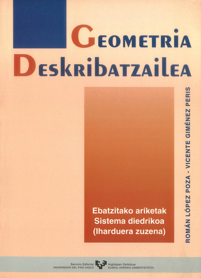 Geometria deskribatzailea. Ebatzitako ariketak. Sistema diedrikoa (iharduera zuzena), de López Poza, Román | portada del libr