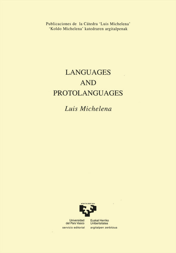 Languages and protolanguages, de Michelena, Luis | portada del libro