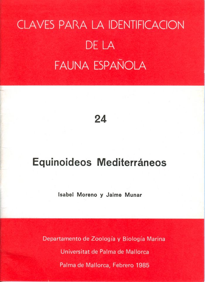 Equinoideos Mediterráneos, de MORENO CASTILLO | portada del libro