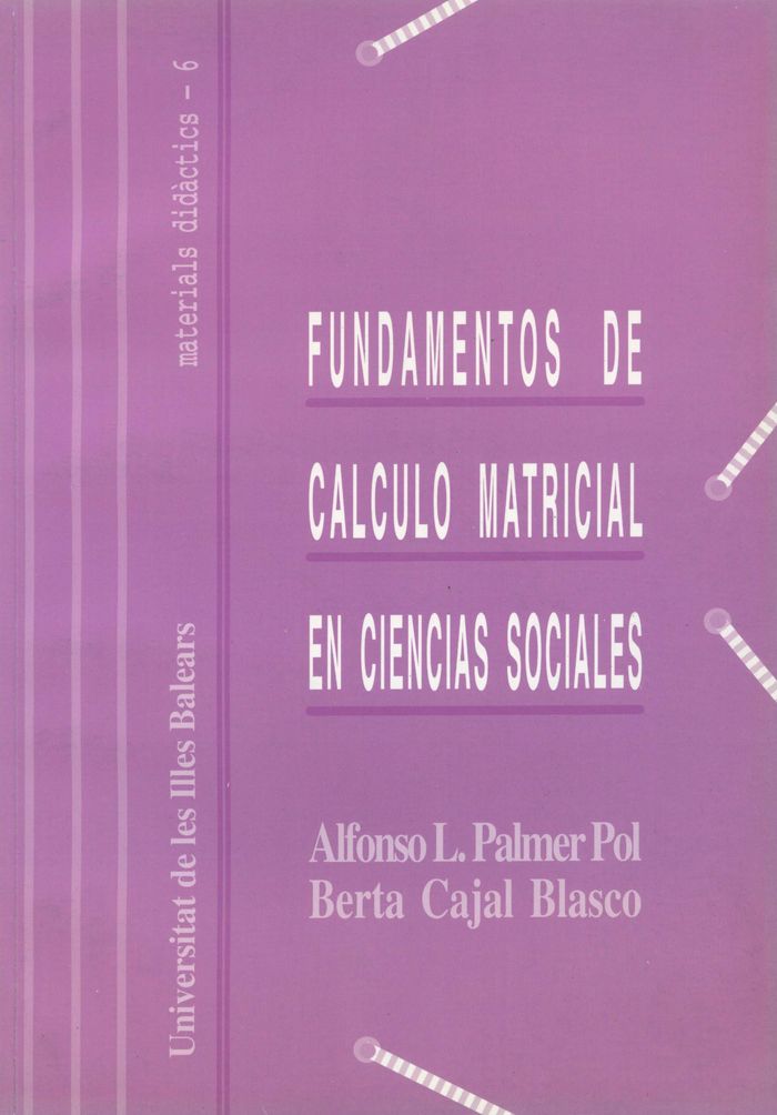 Fundamentos de cálculo matricial en ciencias socials, de PALMER POL | portada del libro