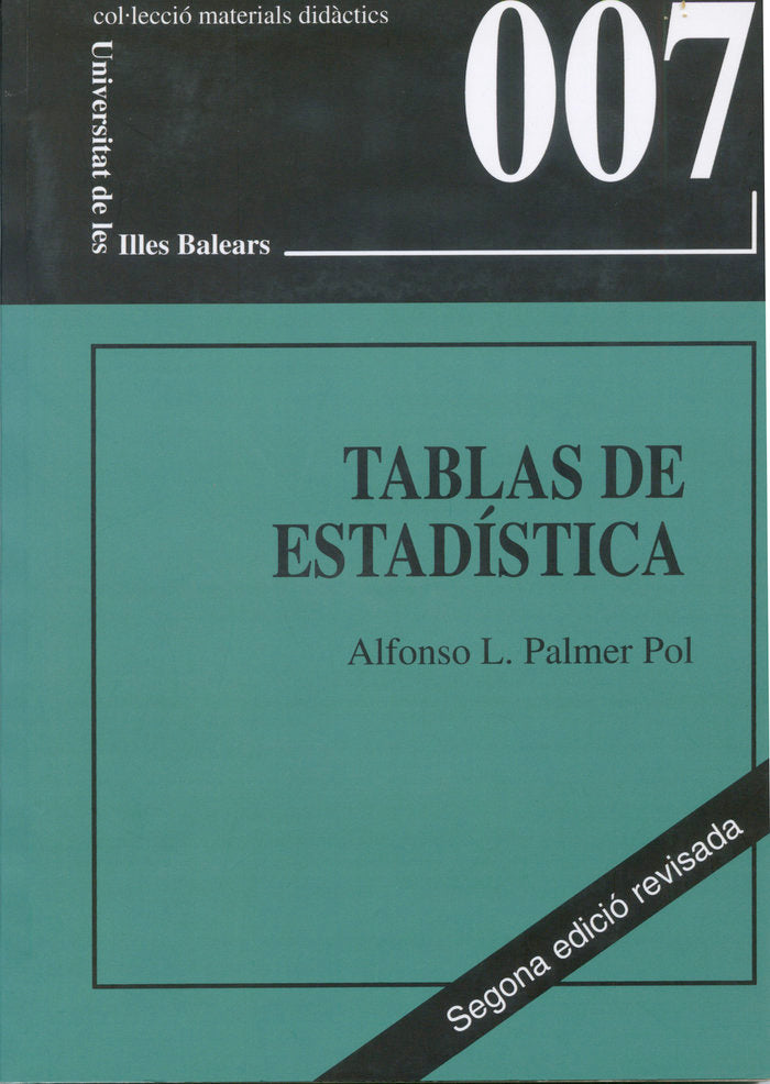Tablas de estad¡stica, de PALMER POL | portada del libro