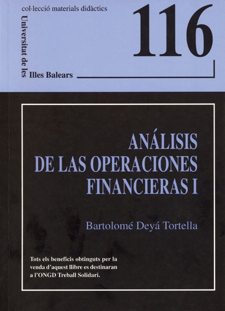 Análisis de las operaciones financieras I, de Deyá Tortella | portada del libro