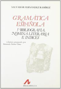 Bibliografía, nómina literaria e índices, de Fernández Ramírez, Salvador | portada del libro