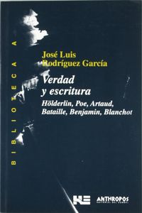 VERDAD Y ESCRITURA, de RODRIGUEZ GARCIA | portada del libro