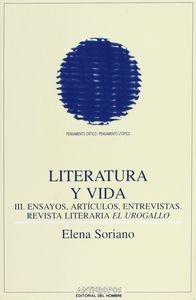 LITERATURA Y VIDA,III, de SORIANO | portada del libro