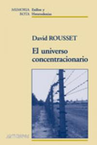 El universo concentracionario, de ROUSSET | portada del libro
