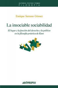 INSOCIABLE SOCIABILIDAD,LA, de SERRANO GOMEZ | portada del libro