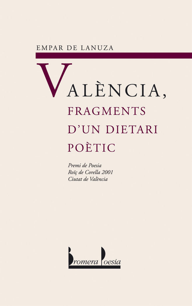 València, fragments d'un dietari poètic, de de Lanuza Hurtado | portada del libro