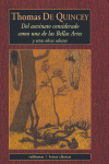Del asesinato considerado como una de las Bellas Artes, de De Quincey | portada del libro