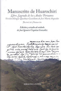 Manuscrito de Huarochirí. Libro sagrado de los Andes Peruanos, de Anónimo | portada del libro