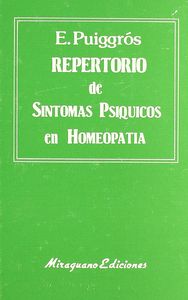 Repertorio de Síntomas Psíquicos en Homeopatía, de Puiggrós, Ernesto | portada del libro