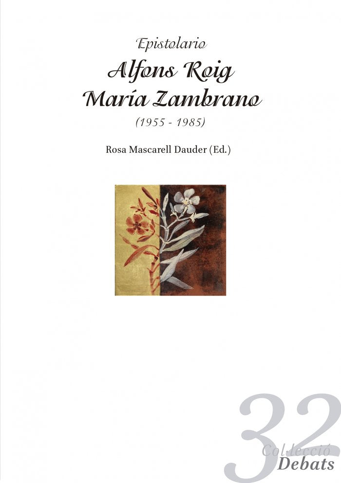 Epistolario Alfons Roig - María Zambrano (1955-1985), de Roig Izquierdo(1903-1987) | portada del libro