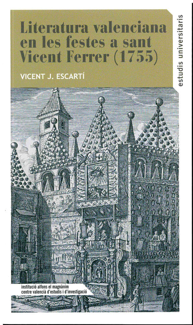La literatura valenciana en les festes de sant Vicent Ferrer (1755), de Escartí Soriano | portada del libro