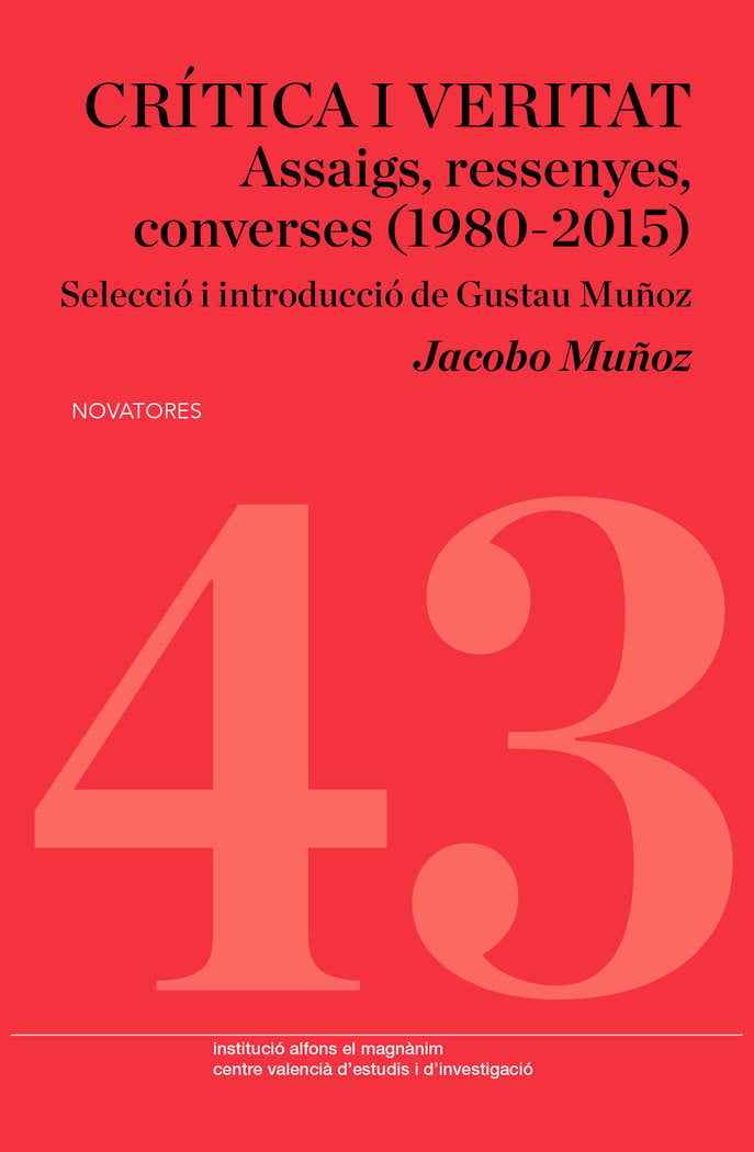 CRITICA I VERITAT, de MUÑOZ VEIGA, JACOBO | portada del libro