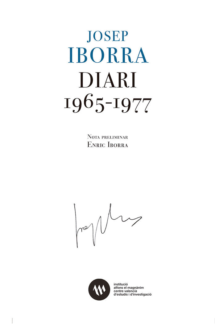Diari 1965-1977, de IBORRA, JOSEP | portada del libro