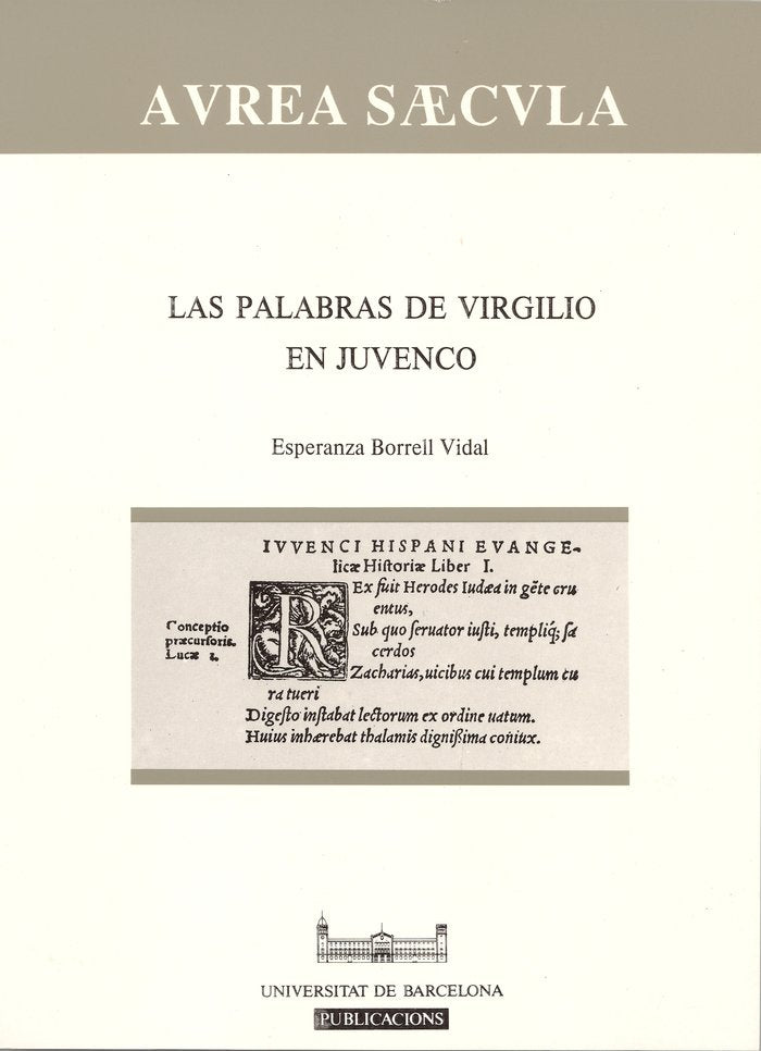 Las palabras de Virgilio en Juvenco, de Borrell Vidal | portada del libro