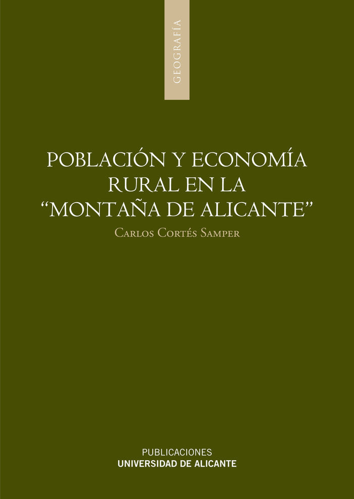 Población y economía rural en la Montaña de Alicante, de Cortés Samper | portada del libro