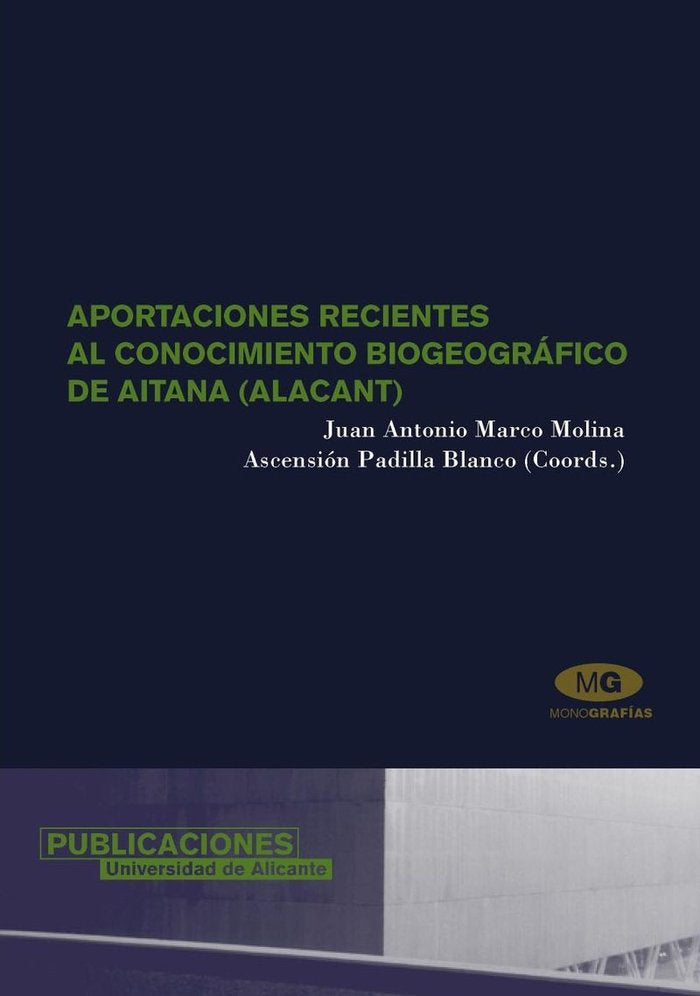 Aportaciones recientes al conocimiento biogeográfico de Aitana (Alacant), de Varios autores | portada del libro