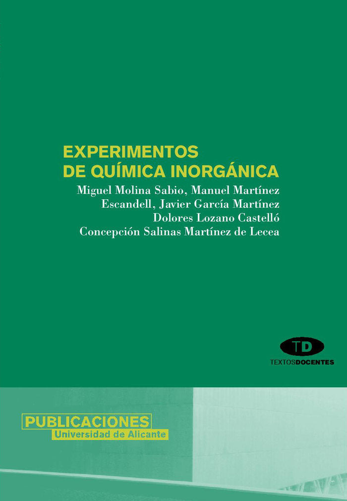 Experimentos de química inorgánica, de Molina Sabio | portada del libro