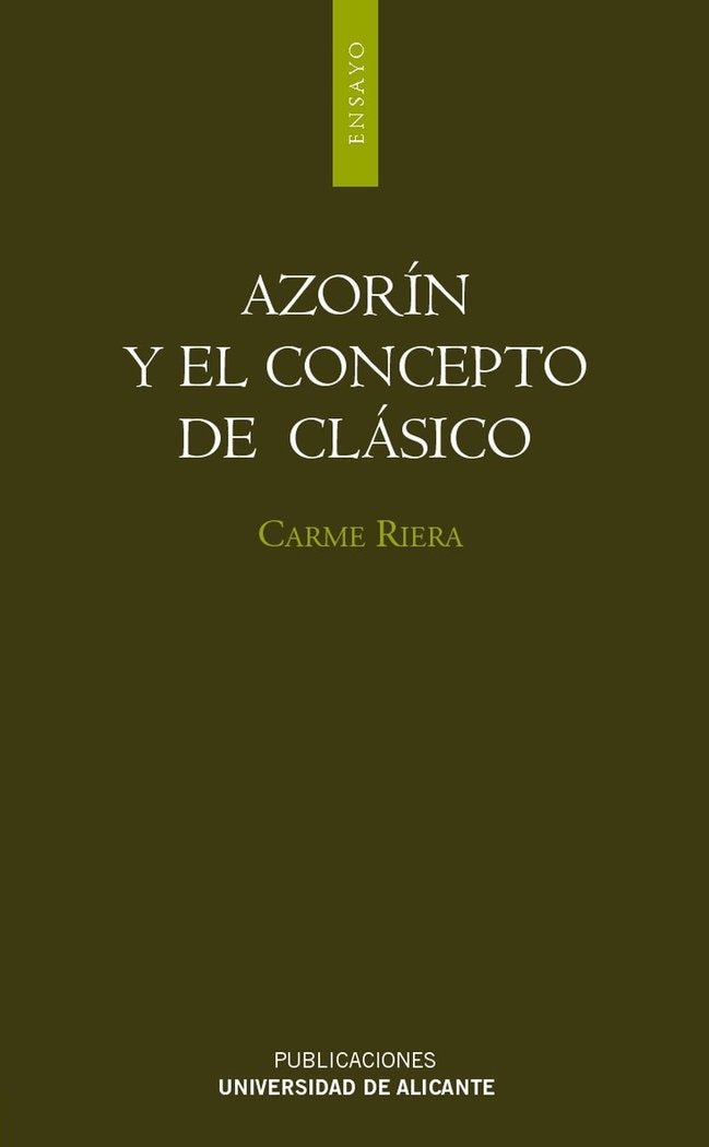 Azorín y el concepto de clásico, de Riera Guilera | portada del libro