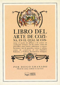Libro del arte de cozina, año 1614, de Granado, Diego | portada del libro