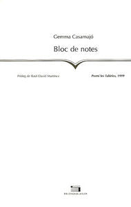Bloc de notes, de Casamajó | portada del libro