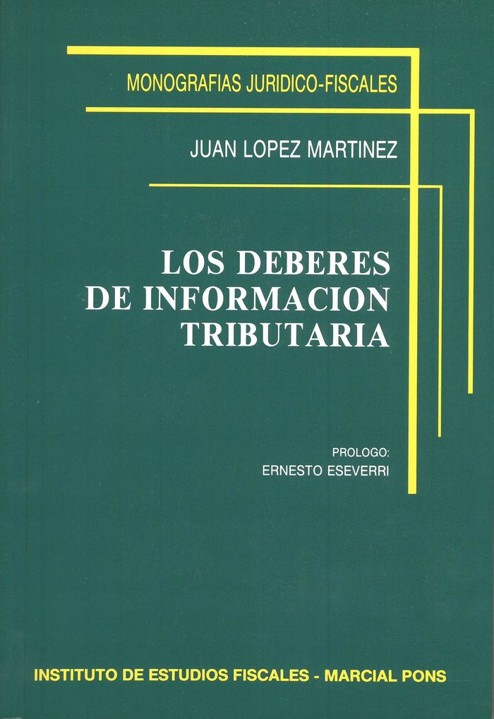 Los deberes de información tributaria, de López Martínez, Juan | portada del libro