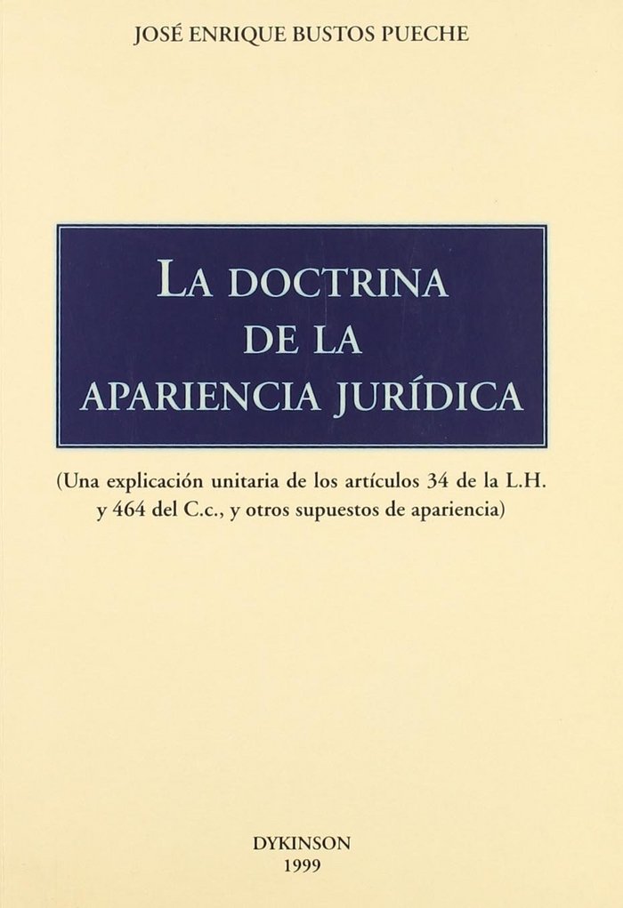La doctrina de apariencia jur¡dica, de BUSTOS PUECHE | portada del libro