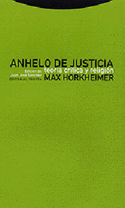 ANHELO DE JUSTICIA, de Horkheimer | portada del libro