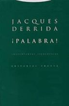 PALABRA, de Jacques Derrida | portada del libro
